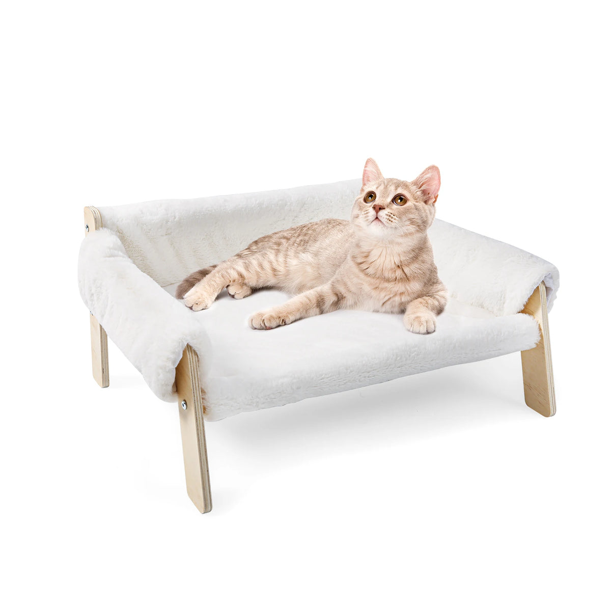 Raised Wooden Leg Cat Sofa Bed For Indoor Cats Plush
