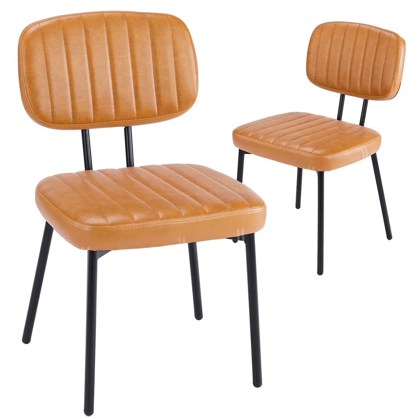 JHK Faux Leather Dining Chairs Set of 2 Lumbar Support