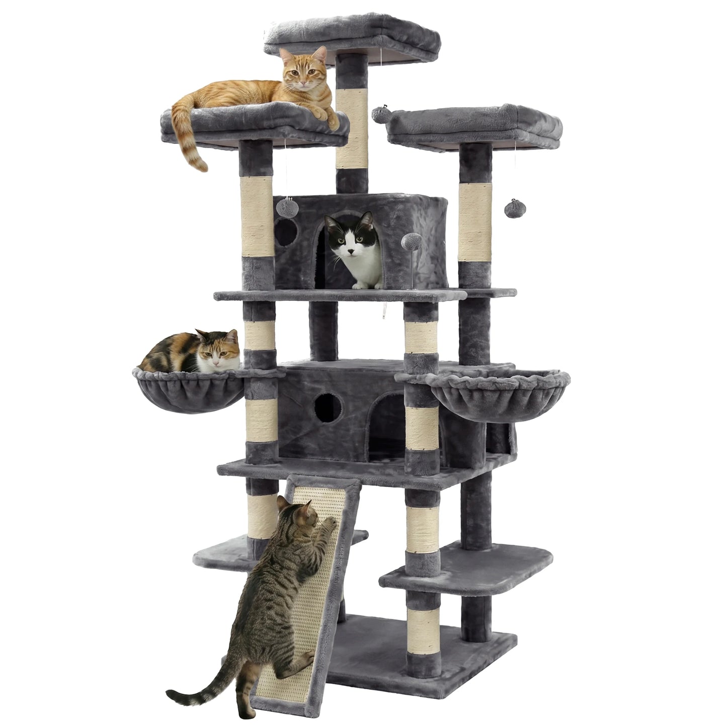 FOOWIN Cat Tree Tower With Scratching Posts And Condos