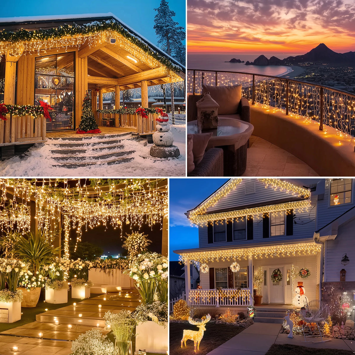 Christmas LED Icicle Lights for Outdoor Holiday Decor
