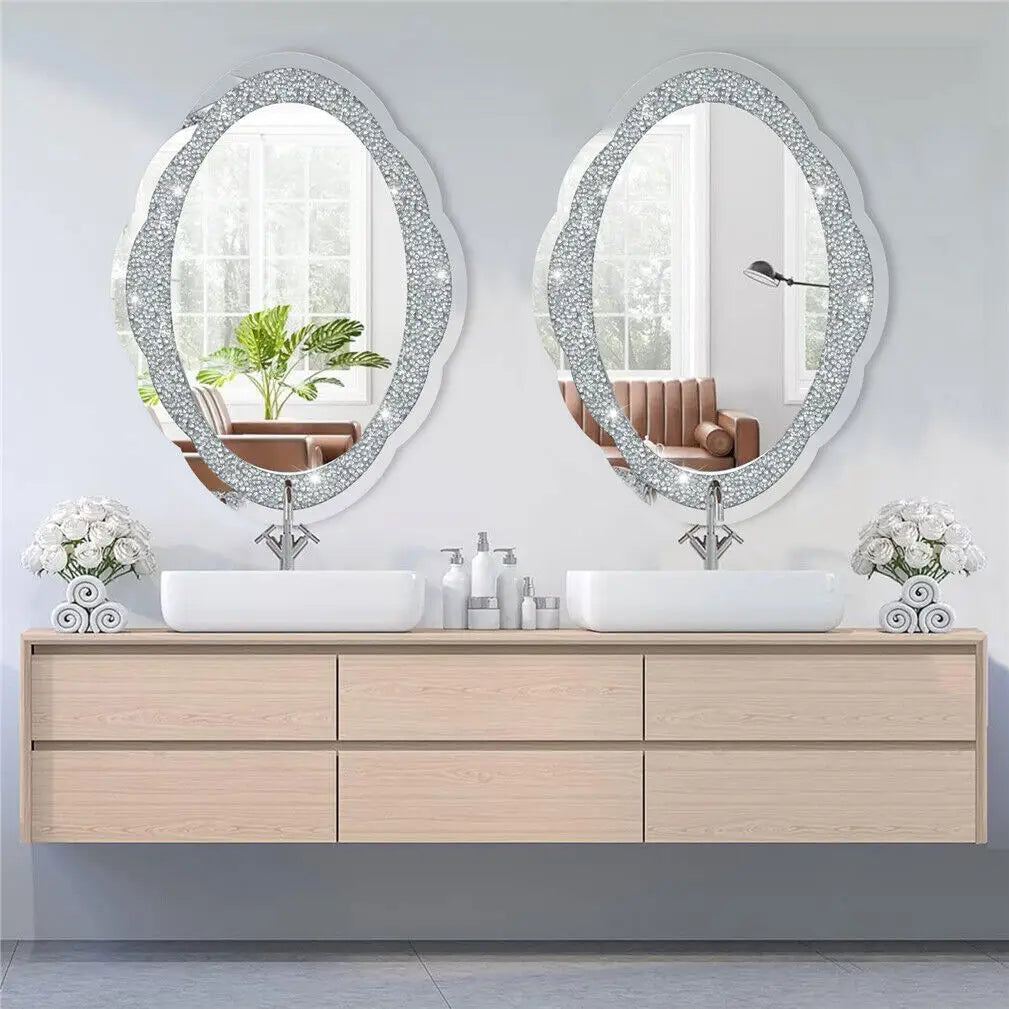 BORWART Crystal Arch Wall Mirror for Modern Decor