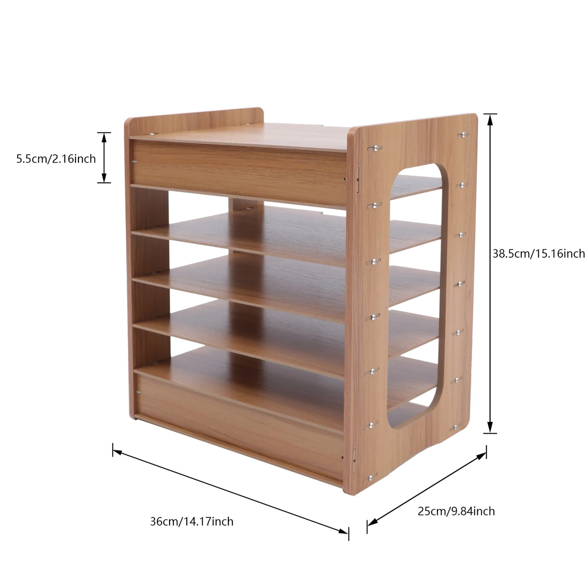Wooden 7 Tier Office Paper Organizer Desk File Tray