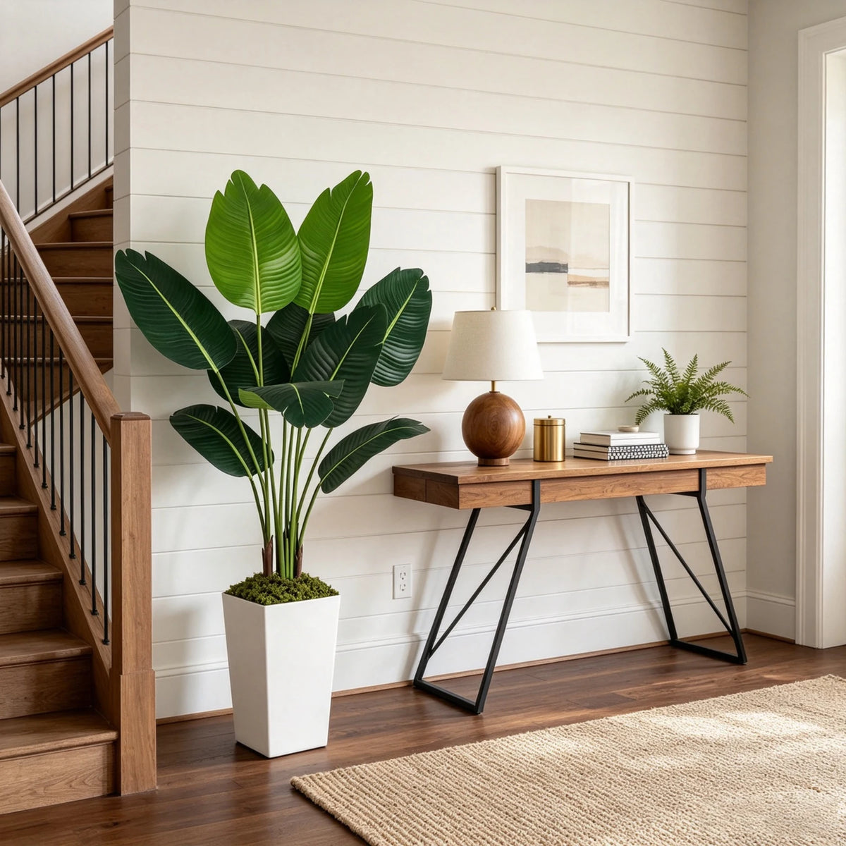 Bird Of Paradise Artificial Plant In Tall Planter