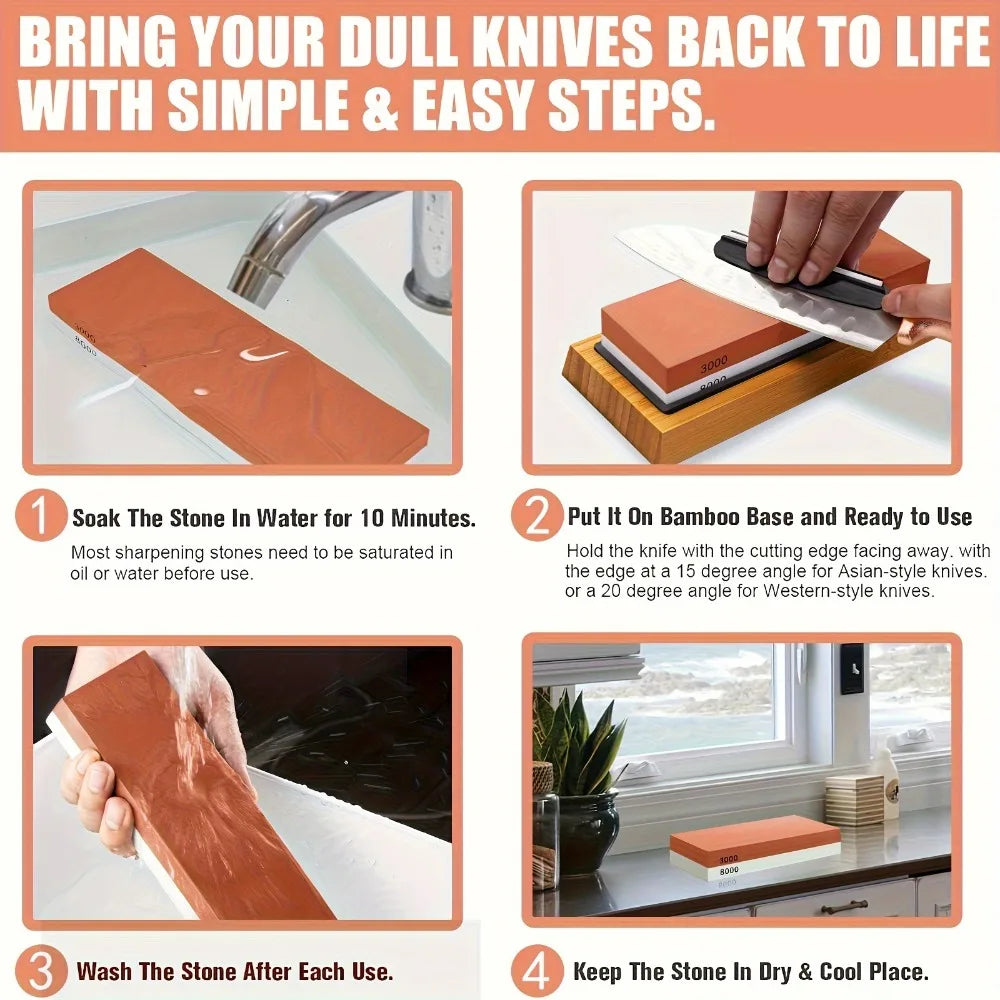 Professional Knife Sharpening Stone Set Kit