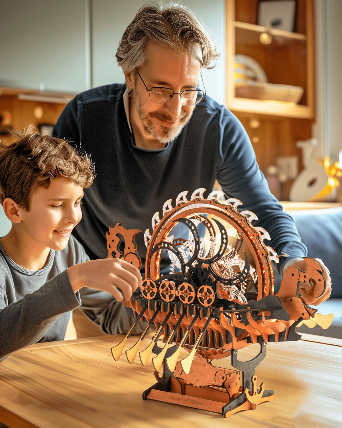 ROKR Wooden Viking Dragon Ship 3D Puzzle Model