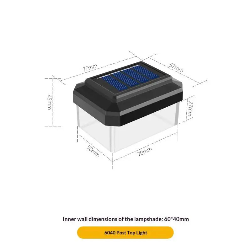 LED Solar Post Cap Light IP65 Waterproof Outdoor Use