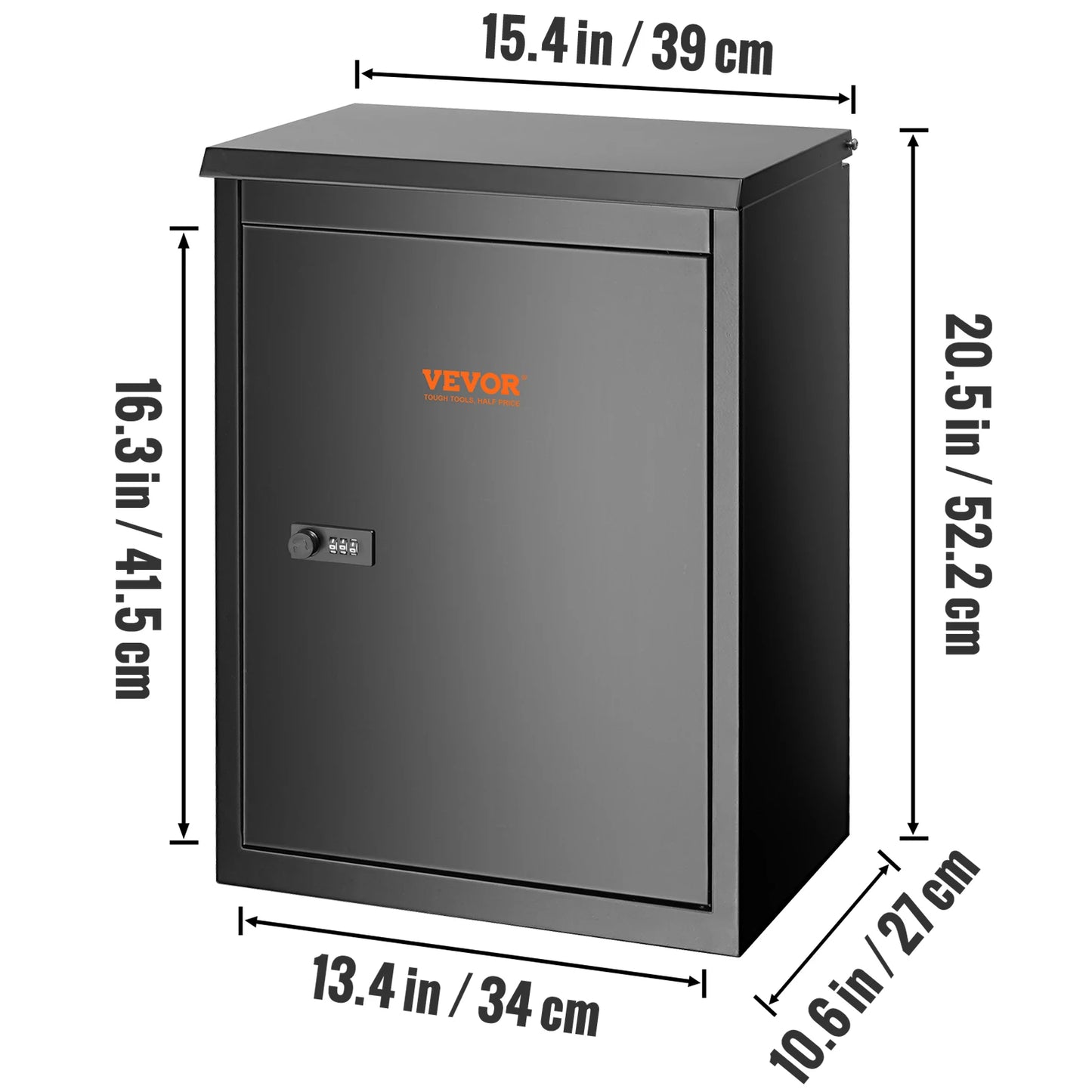 SucceBuy Wall Mounted Locking Metal Mailbox