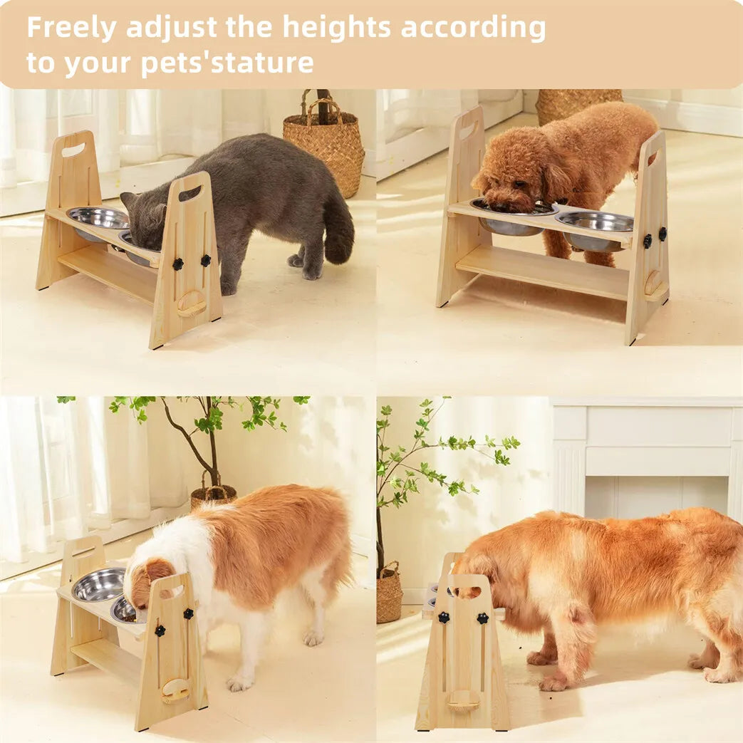 Height Adjustable Elevated Dog Bowl Stand For All Dogs
