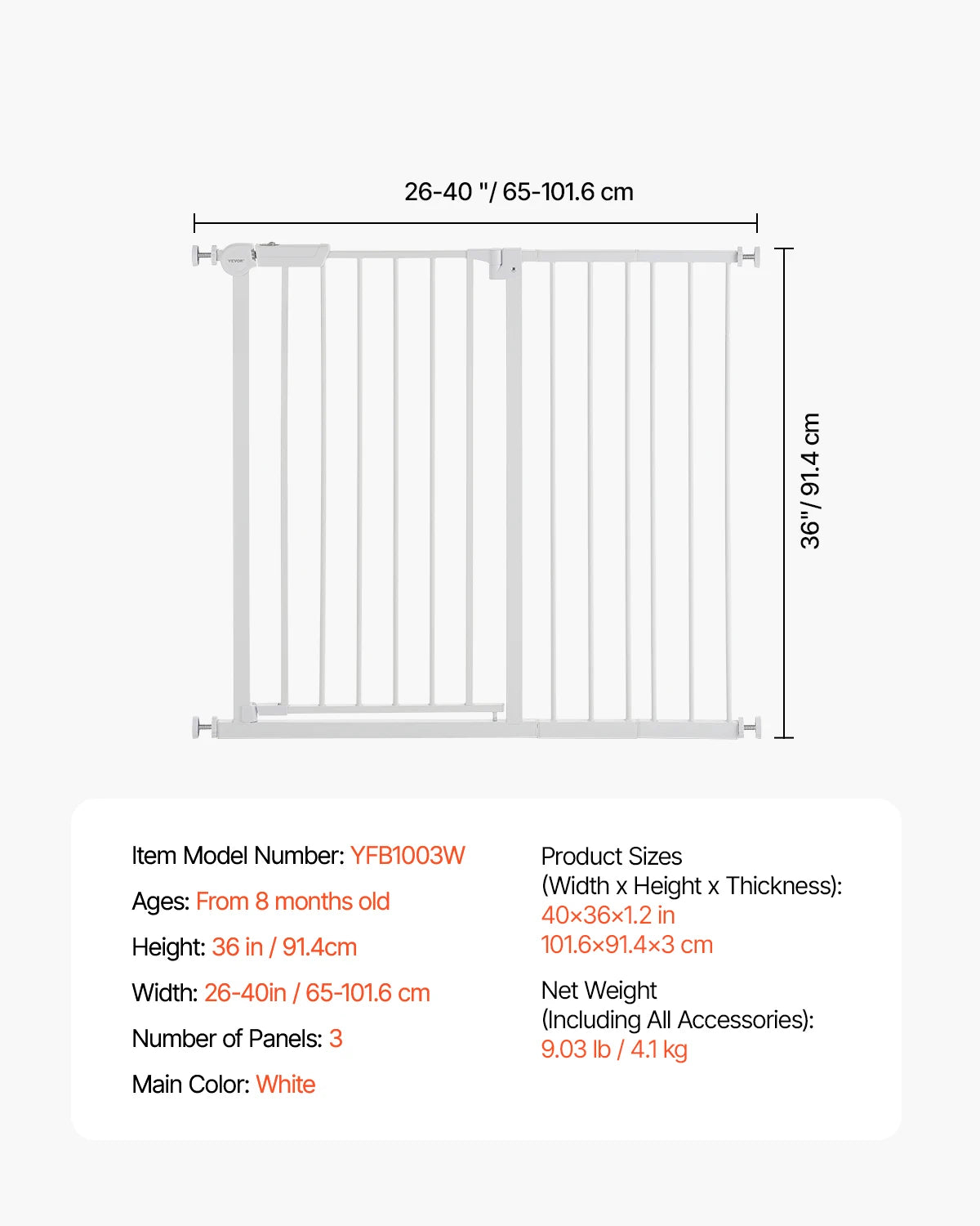 SucceBuy Pressure Mount Baby And Pet Gate