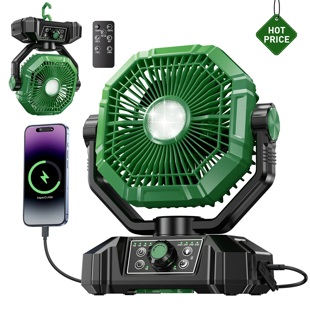 coldSky Rechargeable Camping Fan With LED Lights