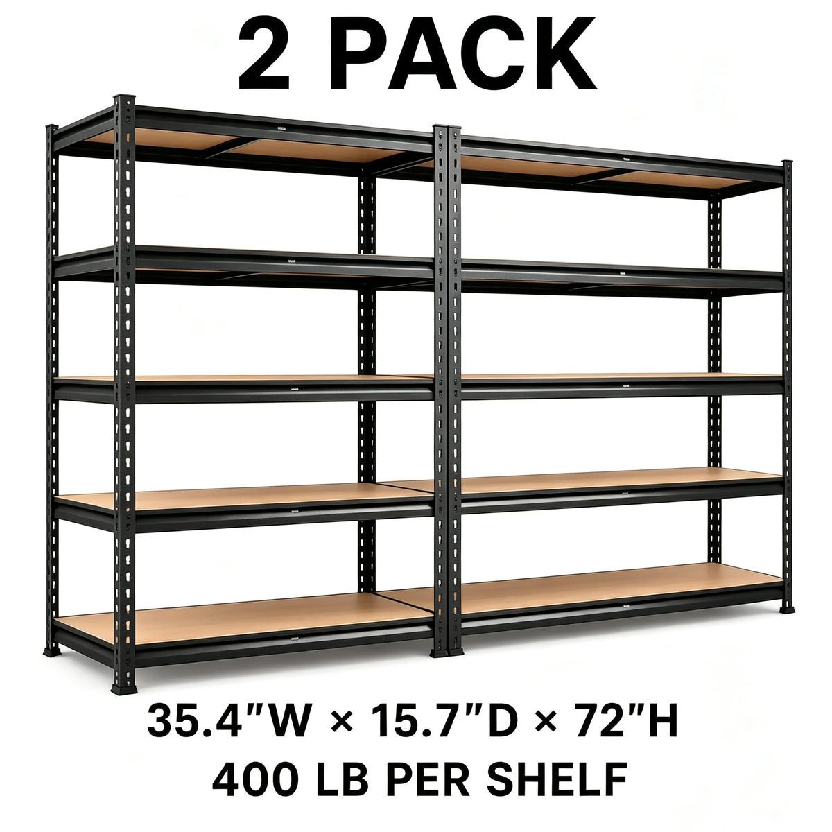 Heavy Duty Adjustable Metal Storage Rack with MDF Shelves