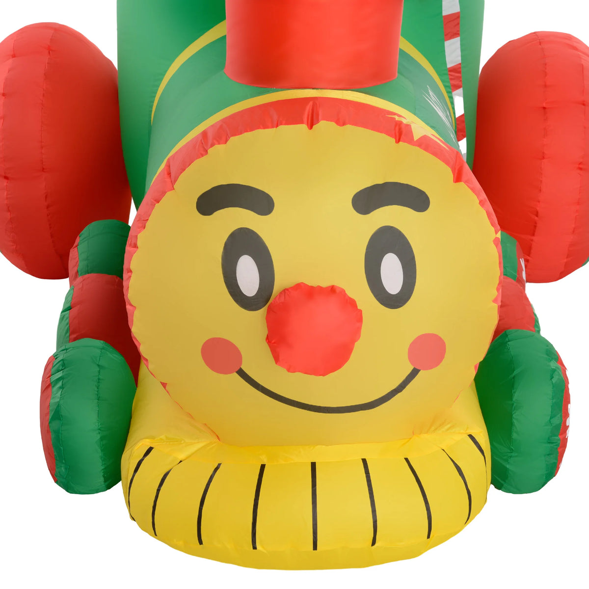 Outsunny 6FT Christmas Inflatables Train, Santa Claus and Snowman Drive Train Blow-Up Outdoor Christmas Decorations with White LED Lights, for Lawn Garden Party