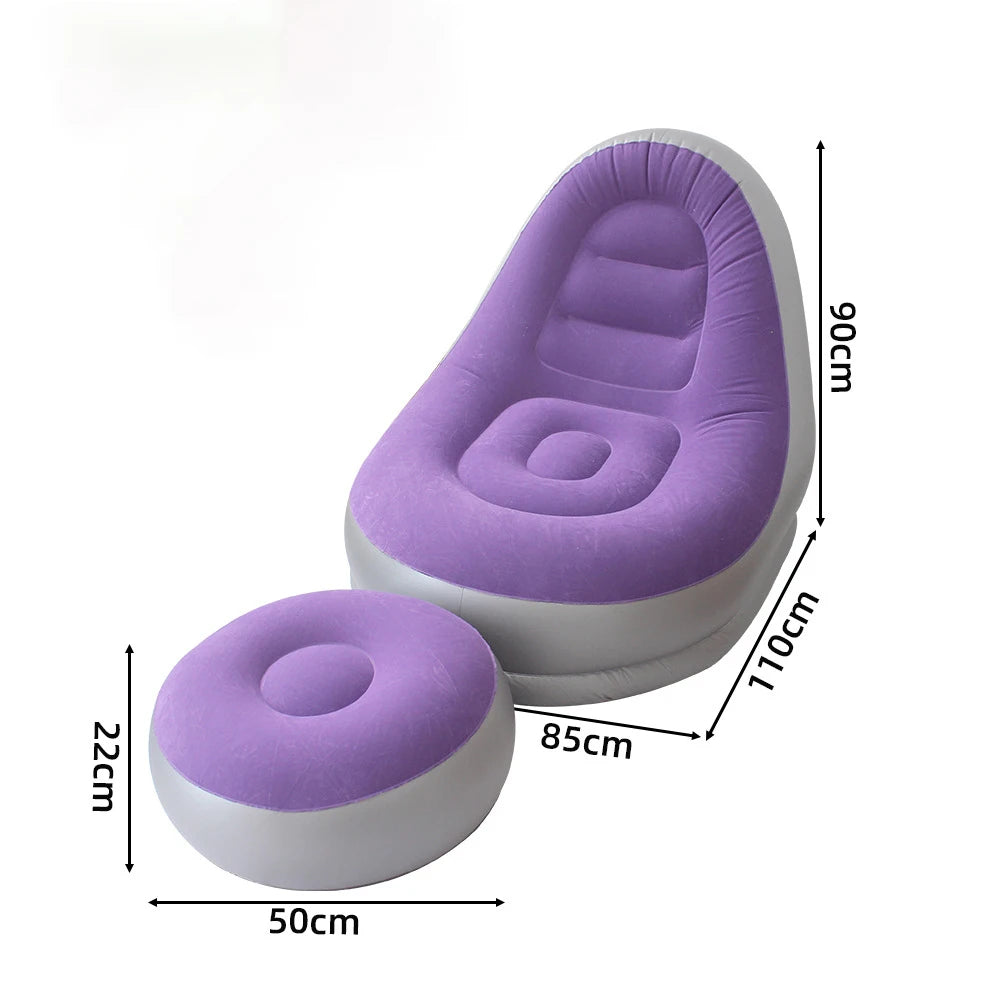Wonflex Inflatable Flocking Sofa Set With Footstool