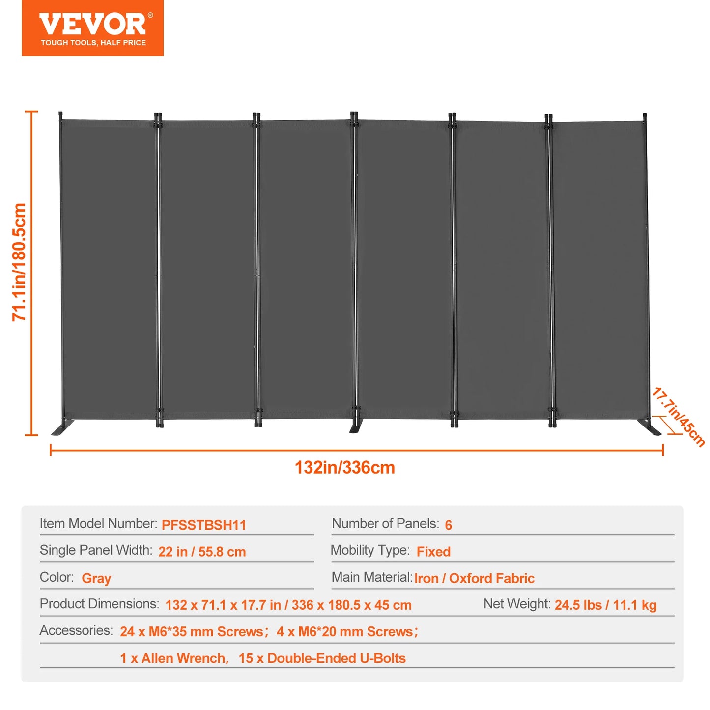 Compact Folding Room Divider Privacy Screen