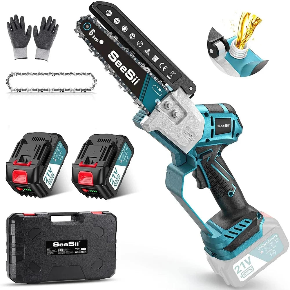 Seesii Cordless Mini Chainsaw Electric Garden Pruner