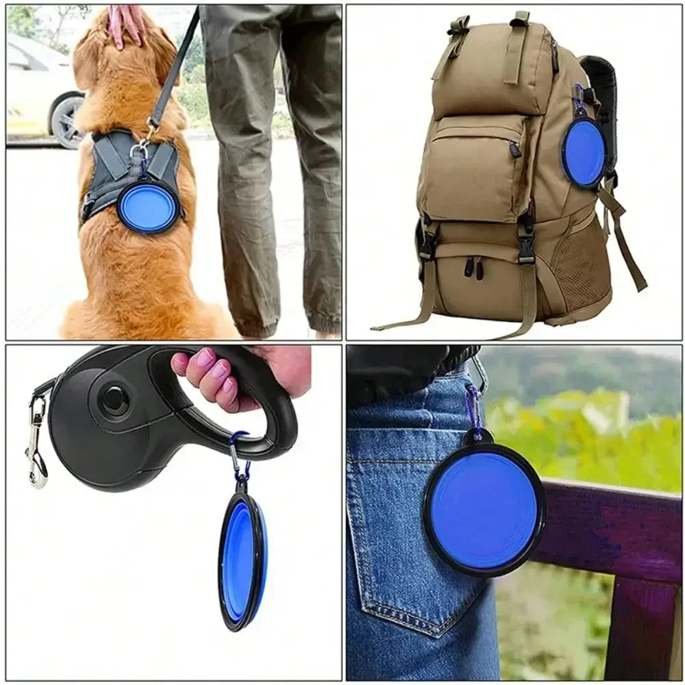 Folding Portable Pet Food And Water Bowl