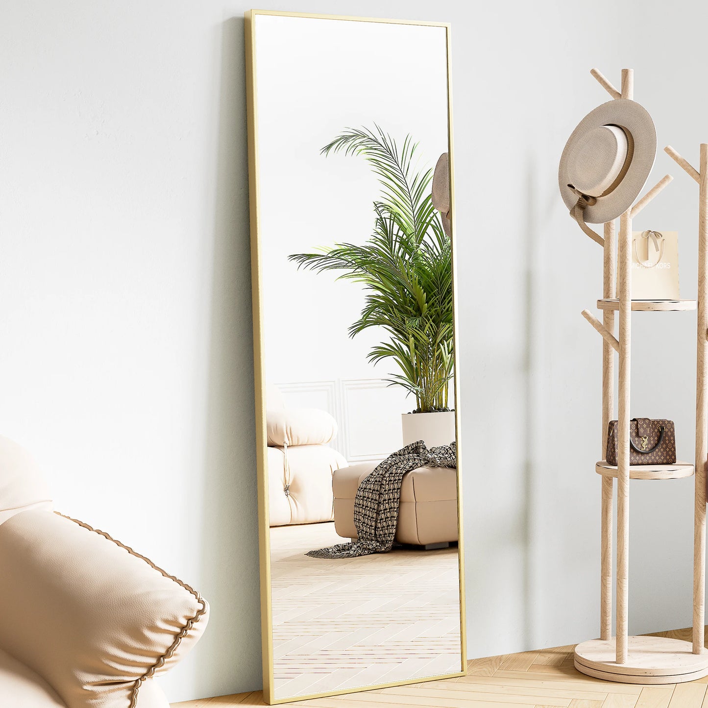 JHK Full Body Wall Mirror With Aluminum Frame