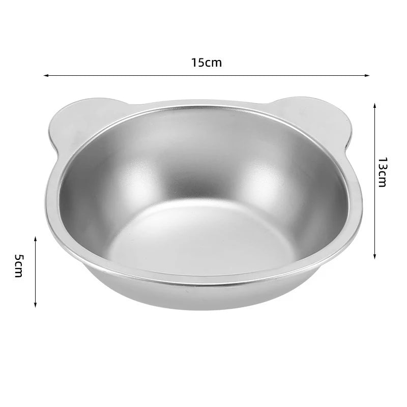 Booteely Tilted Stainless Steel Cat Food Bowl