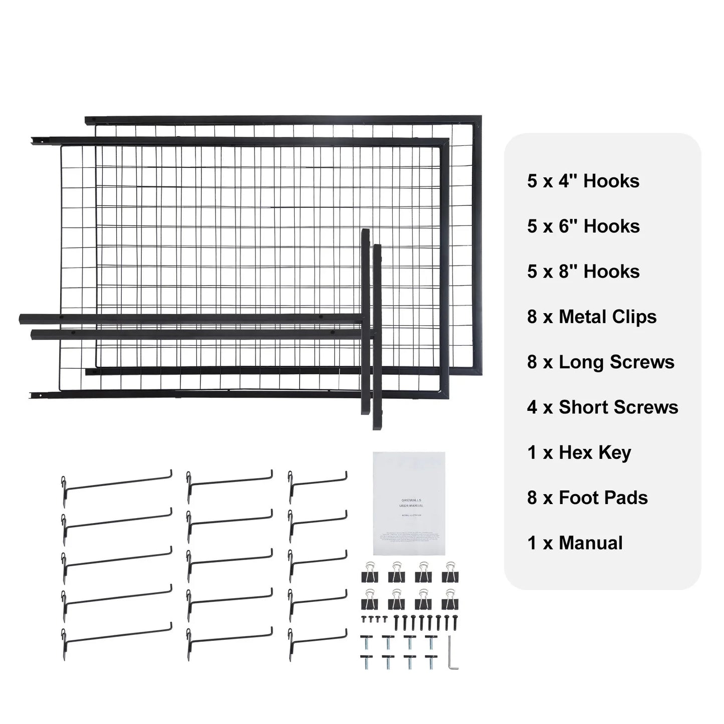 SucceBuy Grid Wall Panels Double Sided Display Rack