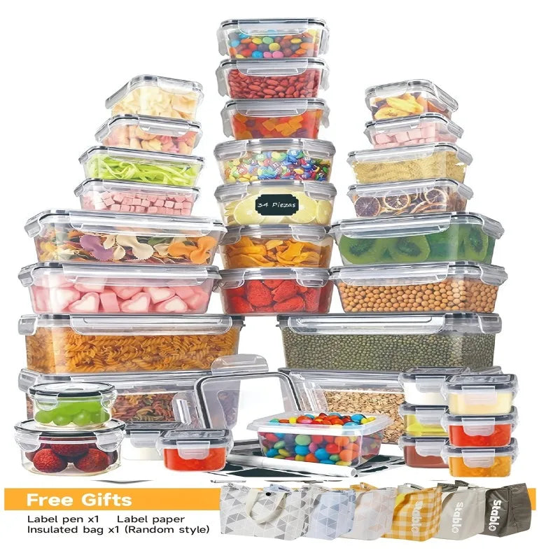Airtight Food Storage Set With 24 Containers And Labels
