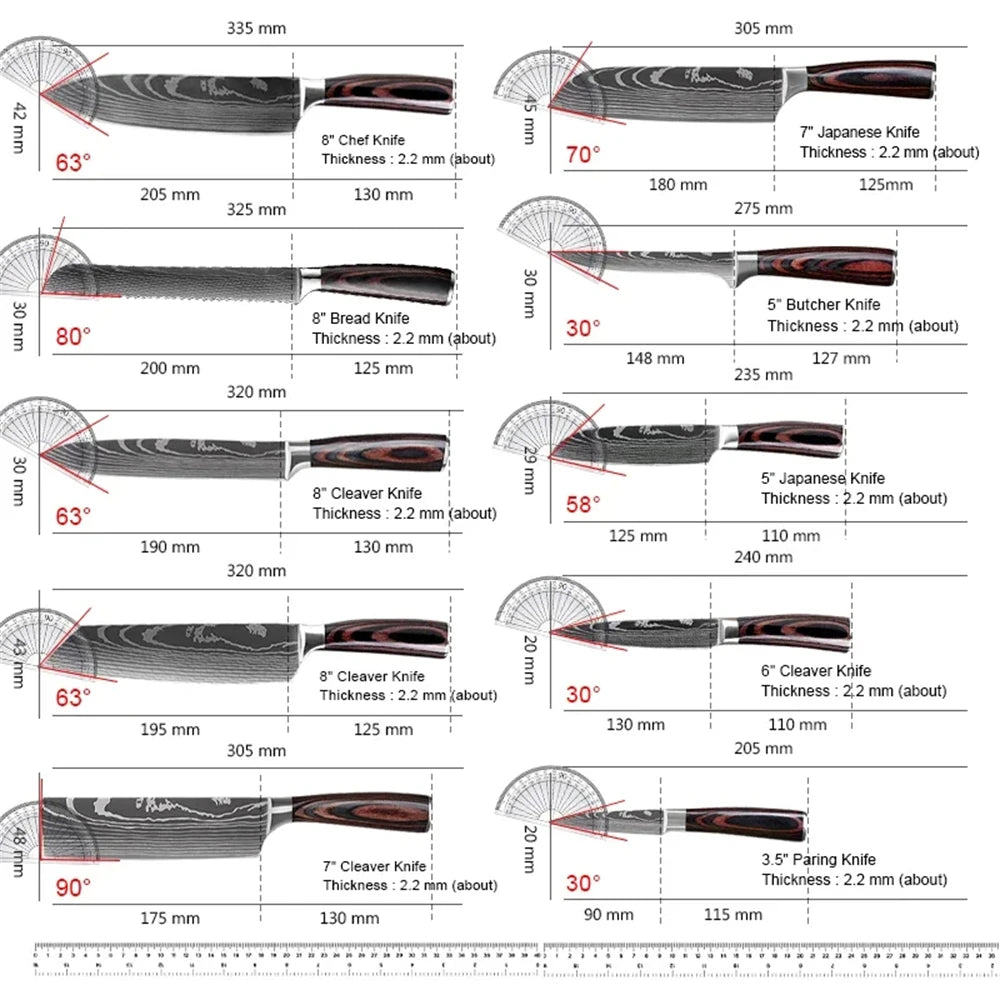 Kepeak Stainless Steel Kitchen Knife Set