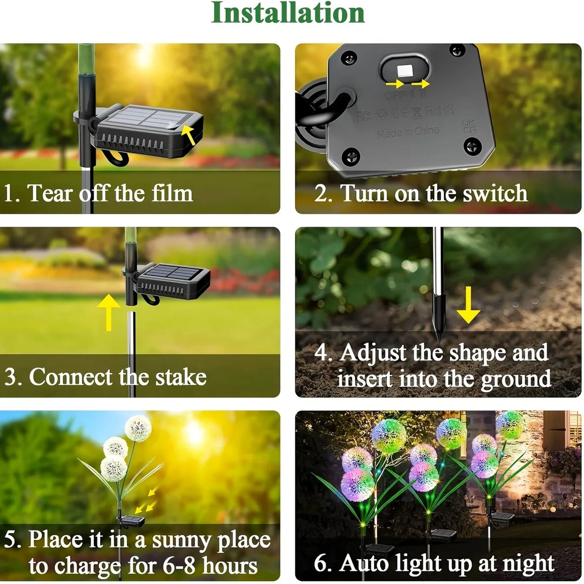 Solar LED Dandelion Outdoor Garden Decorative Lights