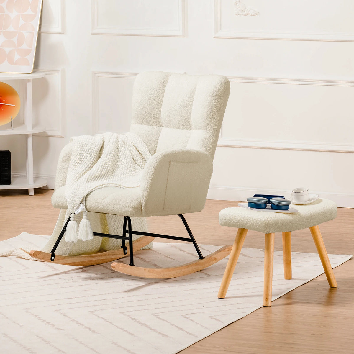 COMHOMA Nursery Rocking Chair With Side Pockets