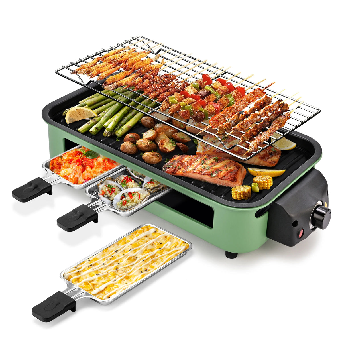 Sumetas Smokeless Electric Grill With Removable Griddle