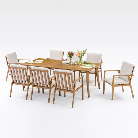 SeeHill 9-Piece Outdoor Patio Dining Set With Umbrella Hole