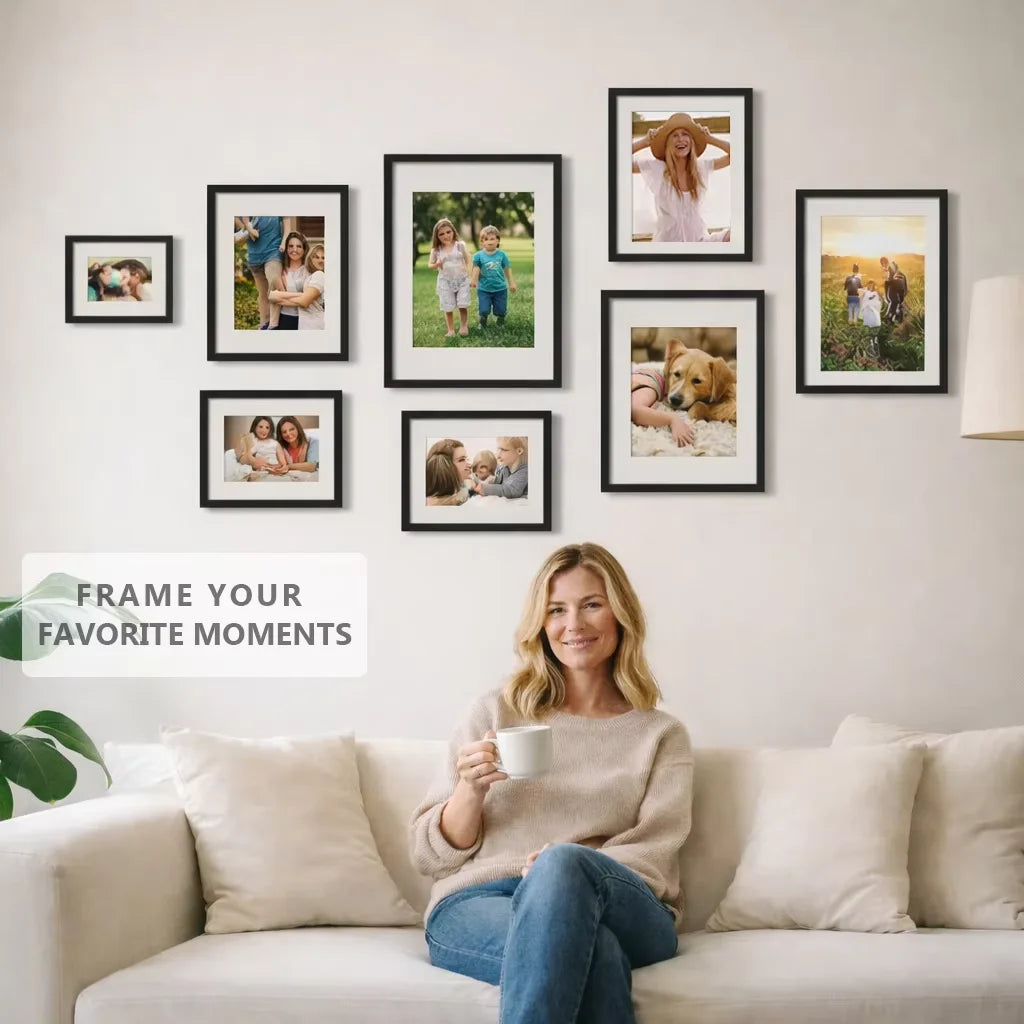 Black Aluminum Picture Frame Set With Mat 30x40 40x50 50x70