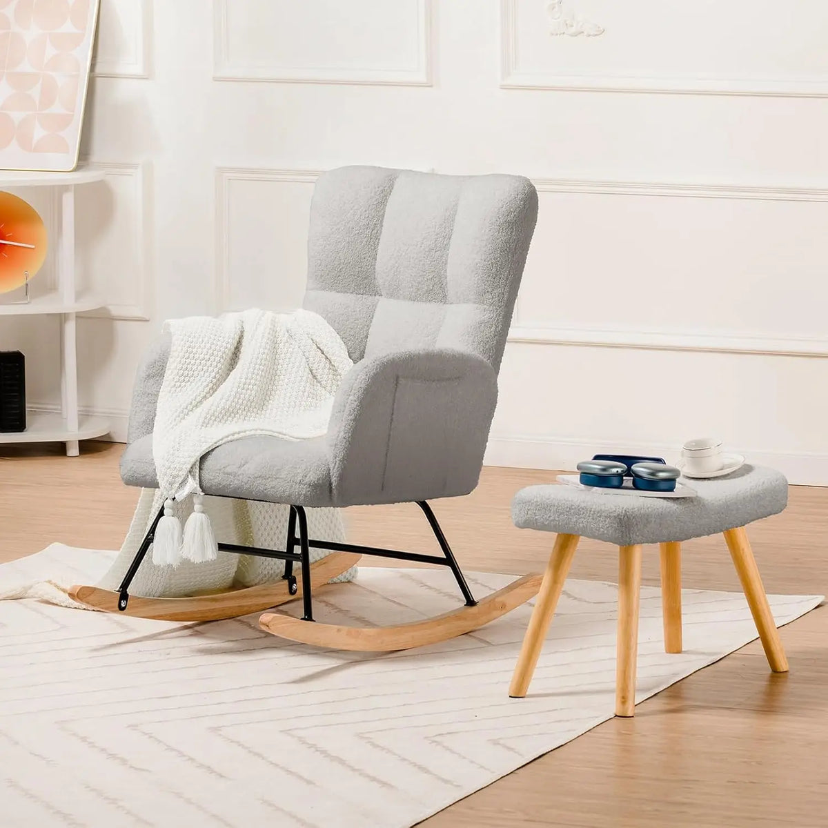 COMHOMA Nursery Rocking Chair With Side Pockets