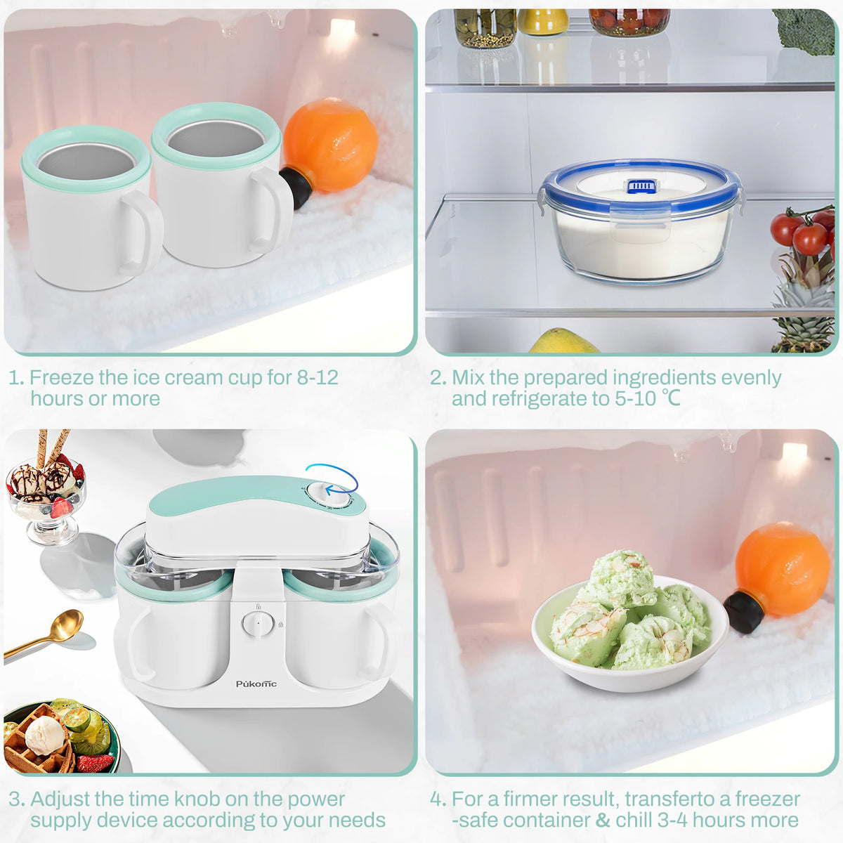 Sumetas Dual Cup Ice Cream And Popsicle Maker