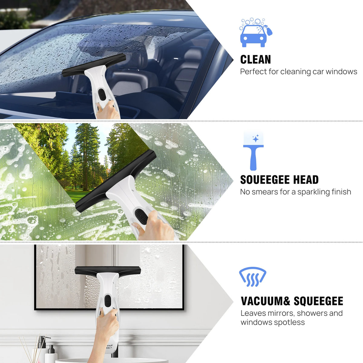 DayPlus Cordless Electric Window Vacuum Squeegee