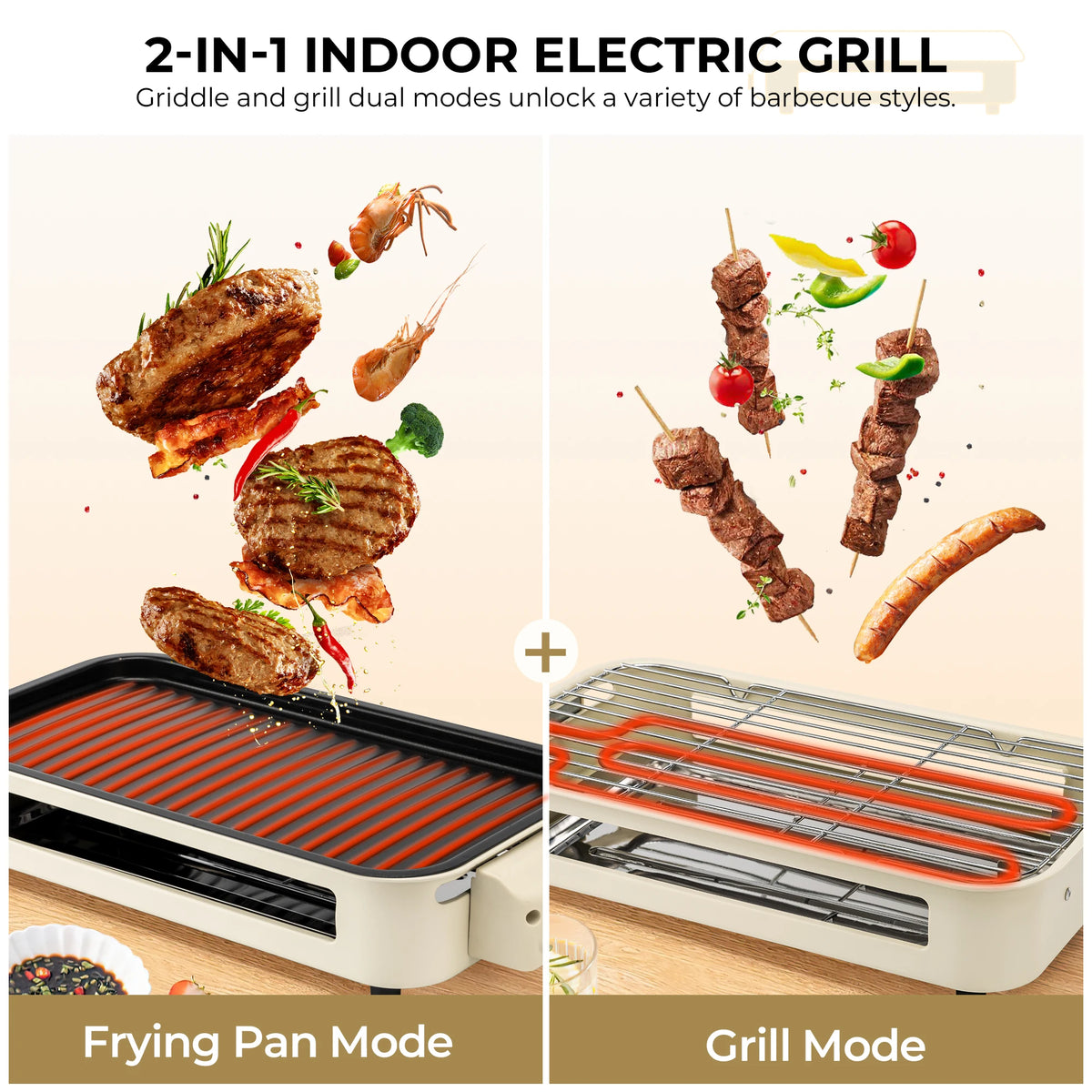 Sumetas Smokeless Electric Grill With Removable Griddle