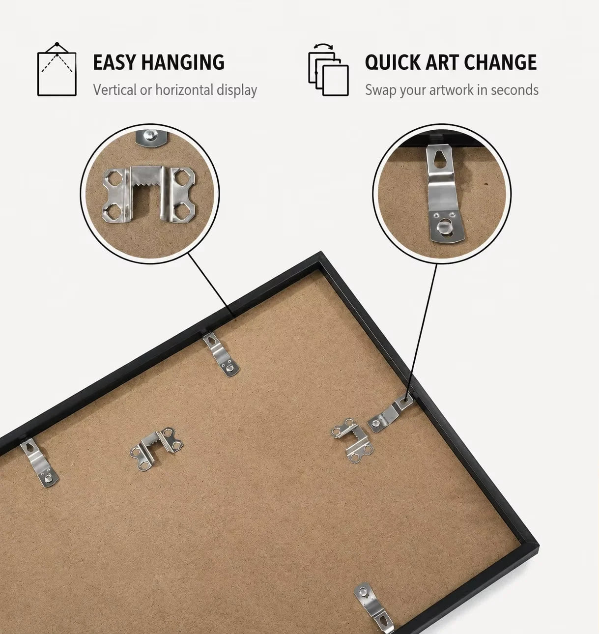 Aluminum Picture Frame Set 3 Pieces For Wall Display