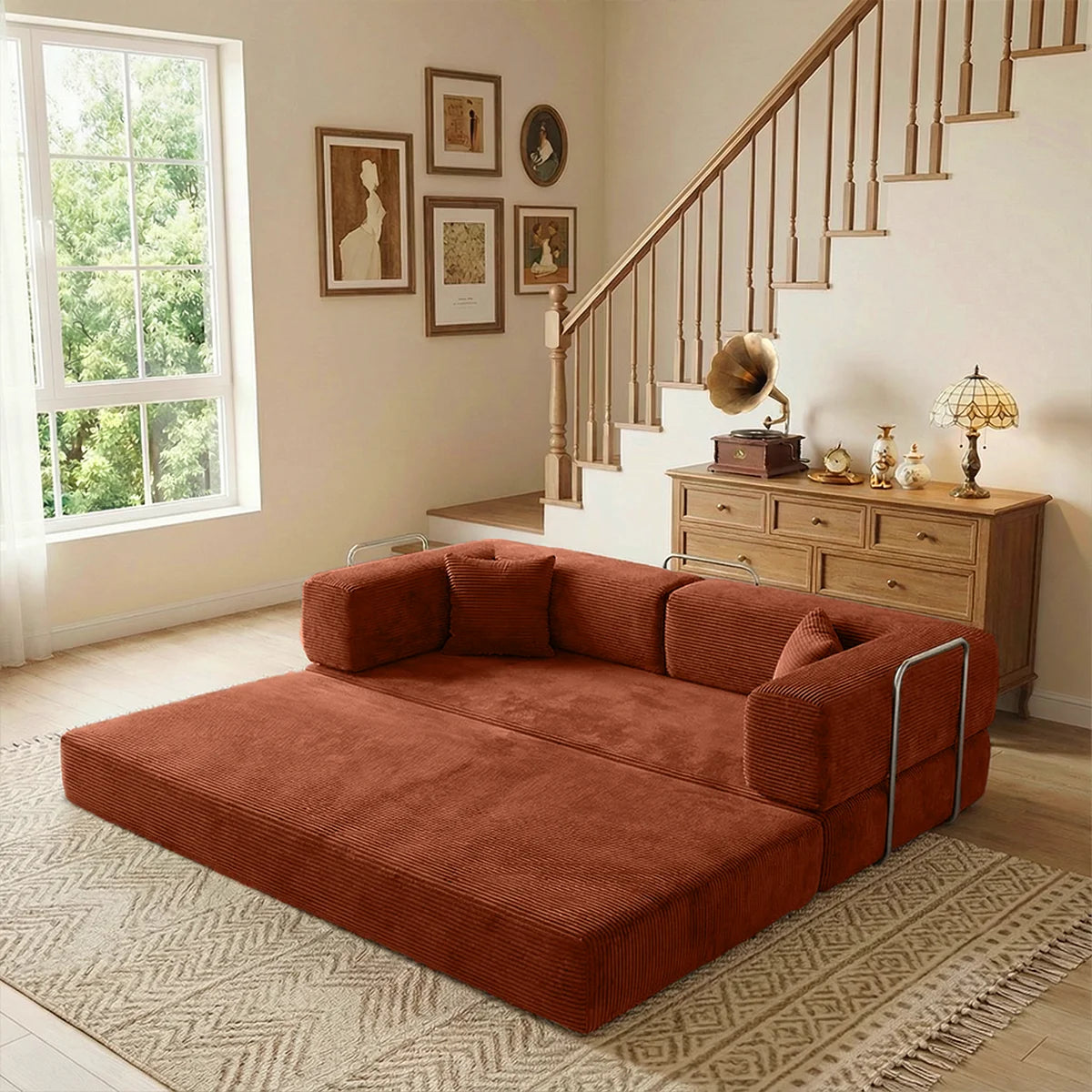 YQzyphyna Futon Sofa Bed 4 In 1 Convertible Couch