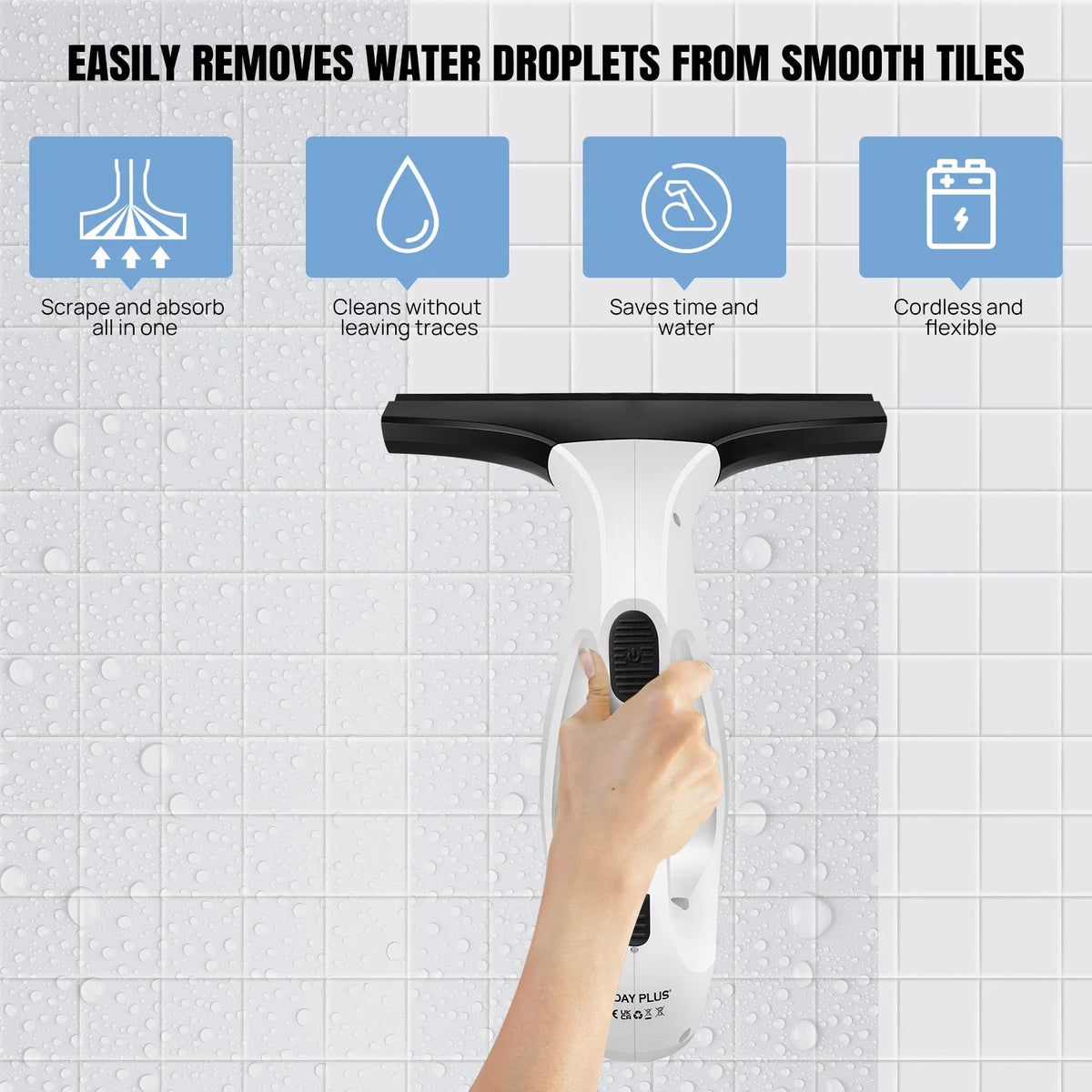DayPlus Cordless Electric Window Vacuum Squeegee