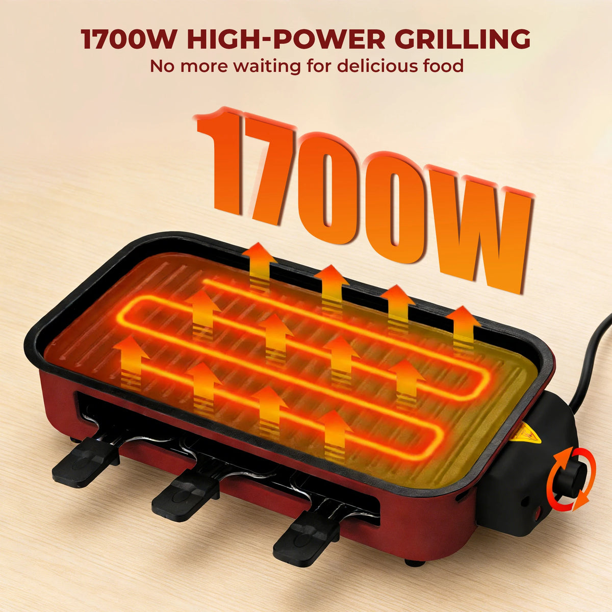 Sumetas Smokeless Electric Grill With Removable Griddle