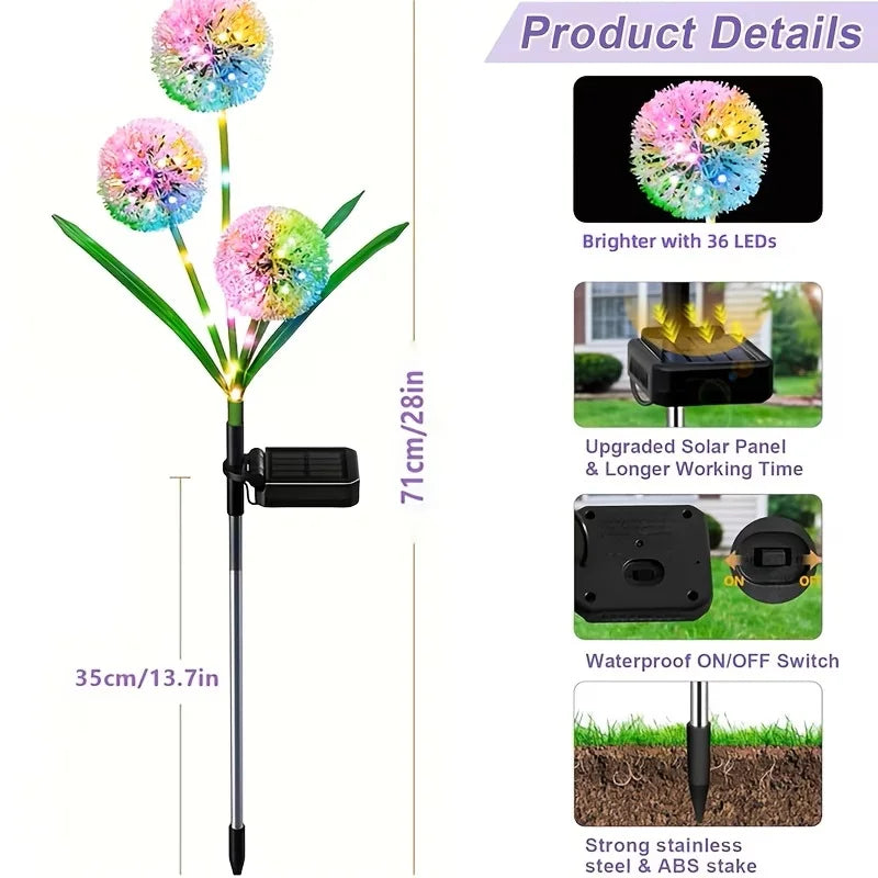 Solar LED Dandelion Outdoor Garden Decorative Lights