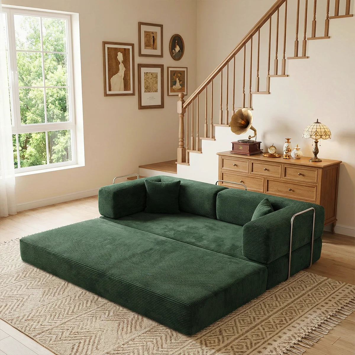 YQzyphyna Futon Sofa Bed 4 In 1 Convertible Couch