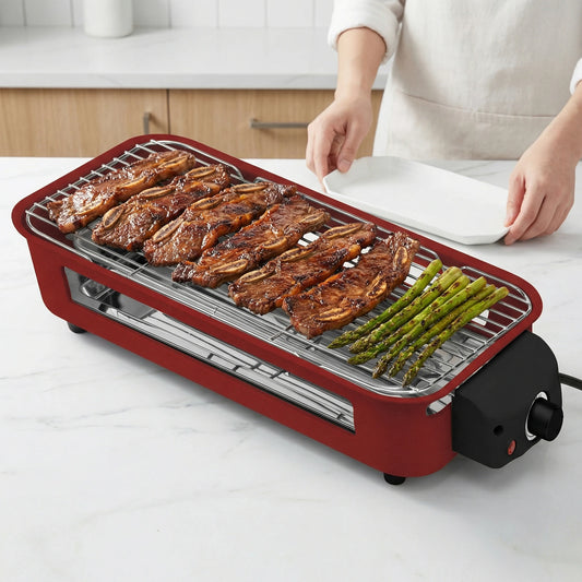 Sumetas Smokeless Electric Grill With Removable Griddle