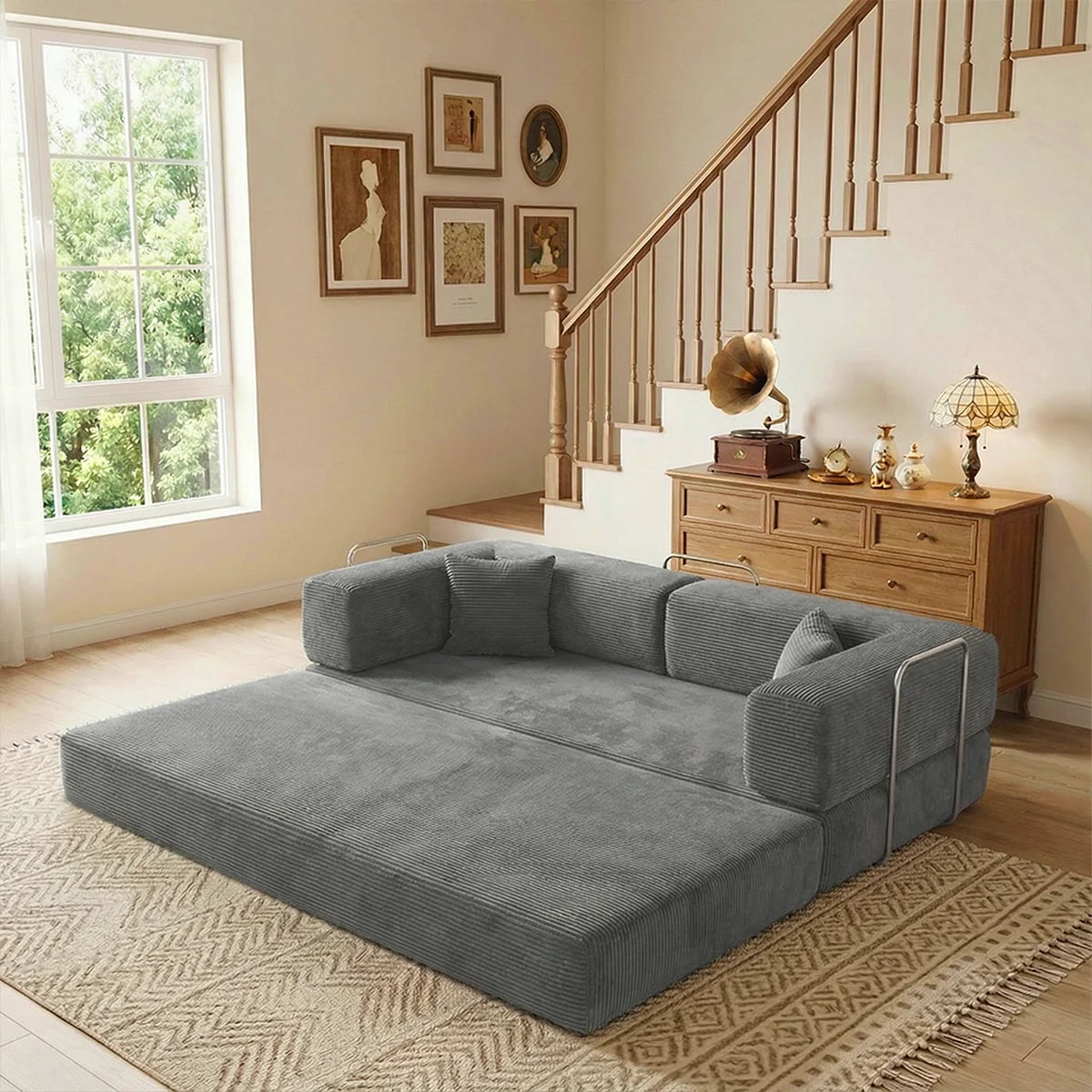 YQzyphyna Futon Sofa Bed 4 In 1 Convertible Couch