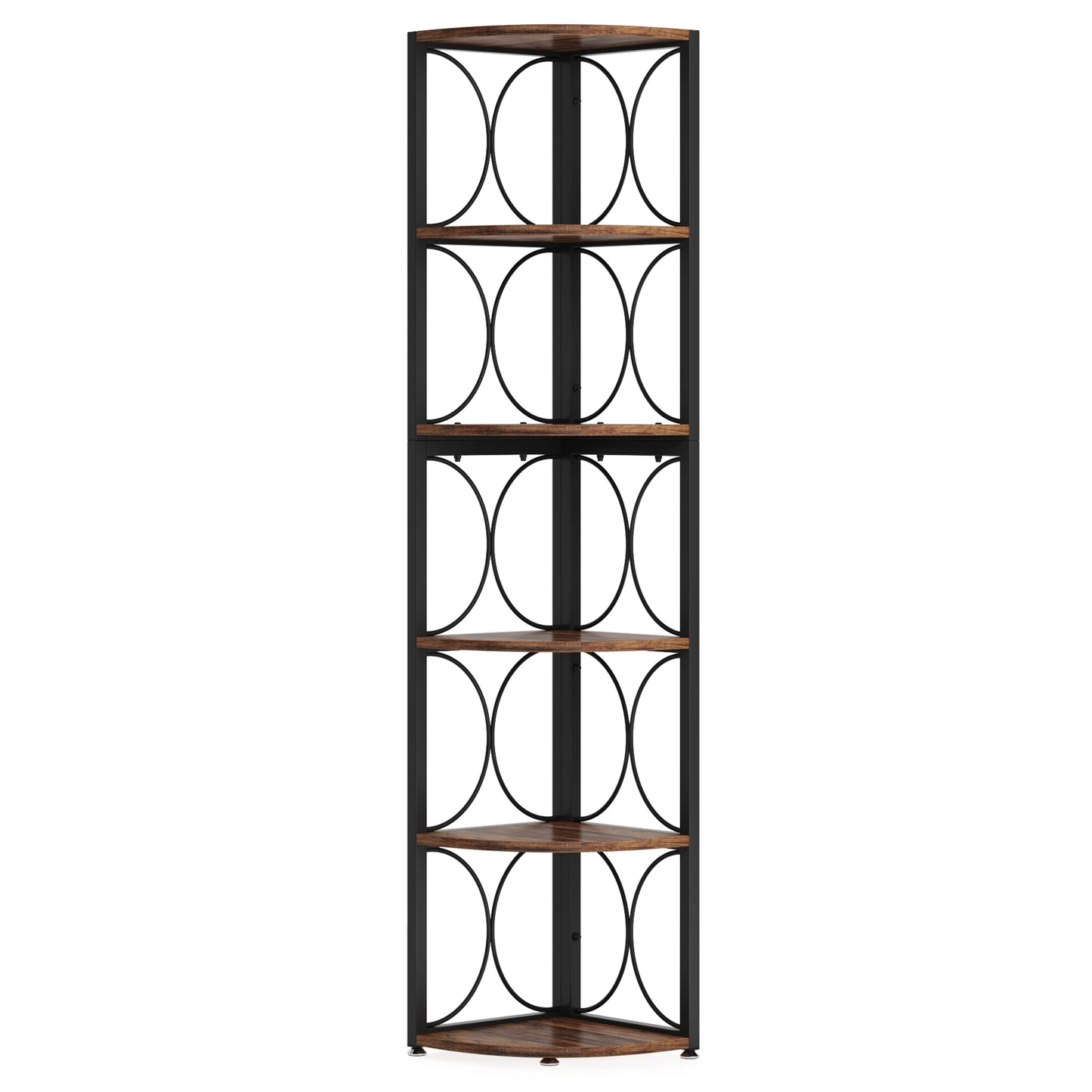 Tribesigns Tall Corner Bookcase Storage Rack Cabinet