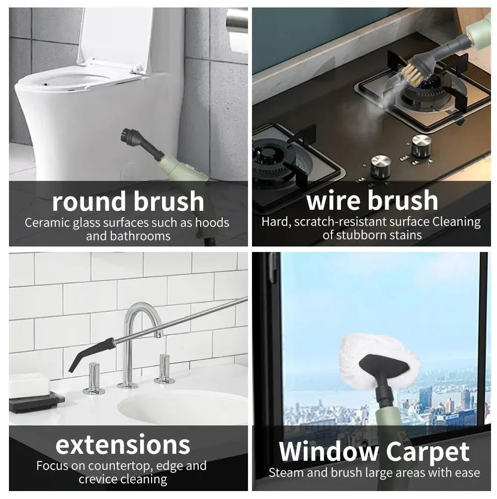 High Pressure Steam Cleaner 3Bar 1500W Portable Household Steam Cleaning Machine With Multiple Accessories