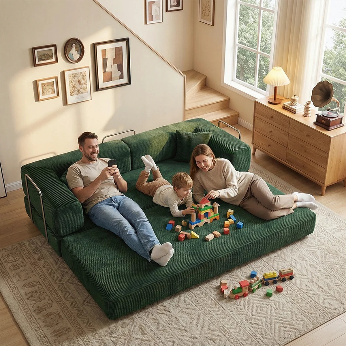 YQzyphyna Futon Sofa Bed 4 In 1 Convertible Couch