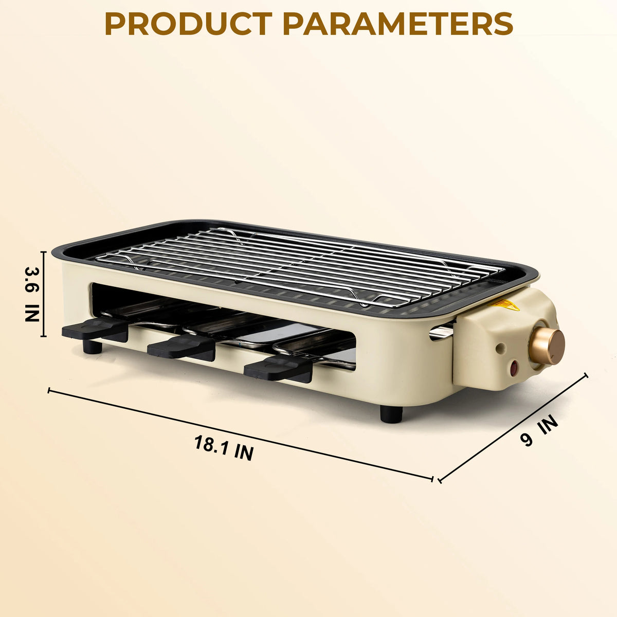 Suslas 2-In-1 Electric Grill Pan With Raclette Pans