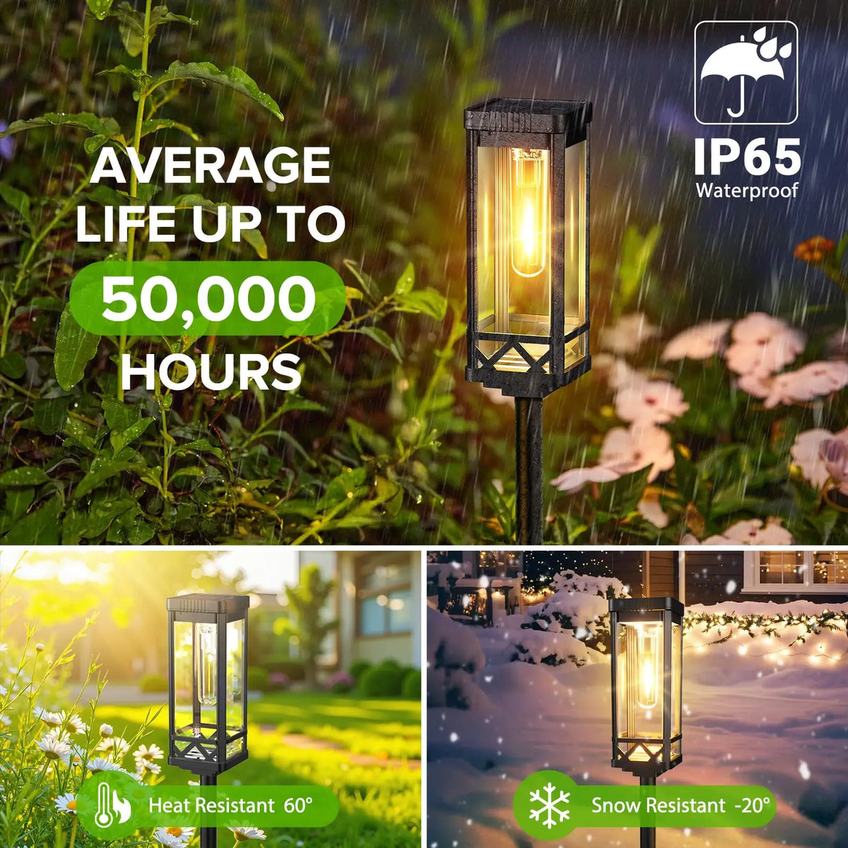 Solar Powered Waterproof LED Pathway Landscape Lights