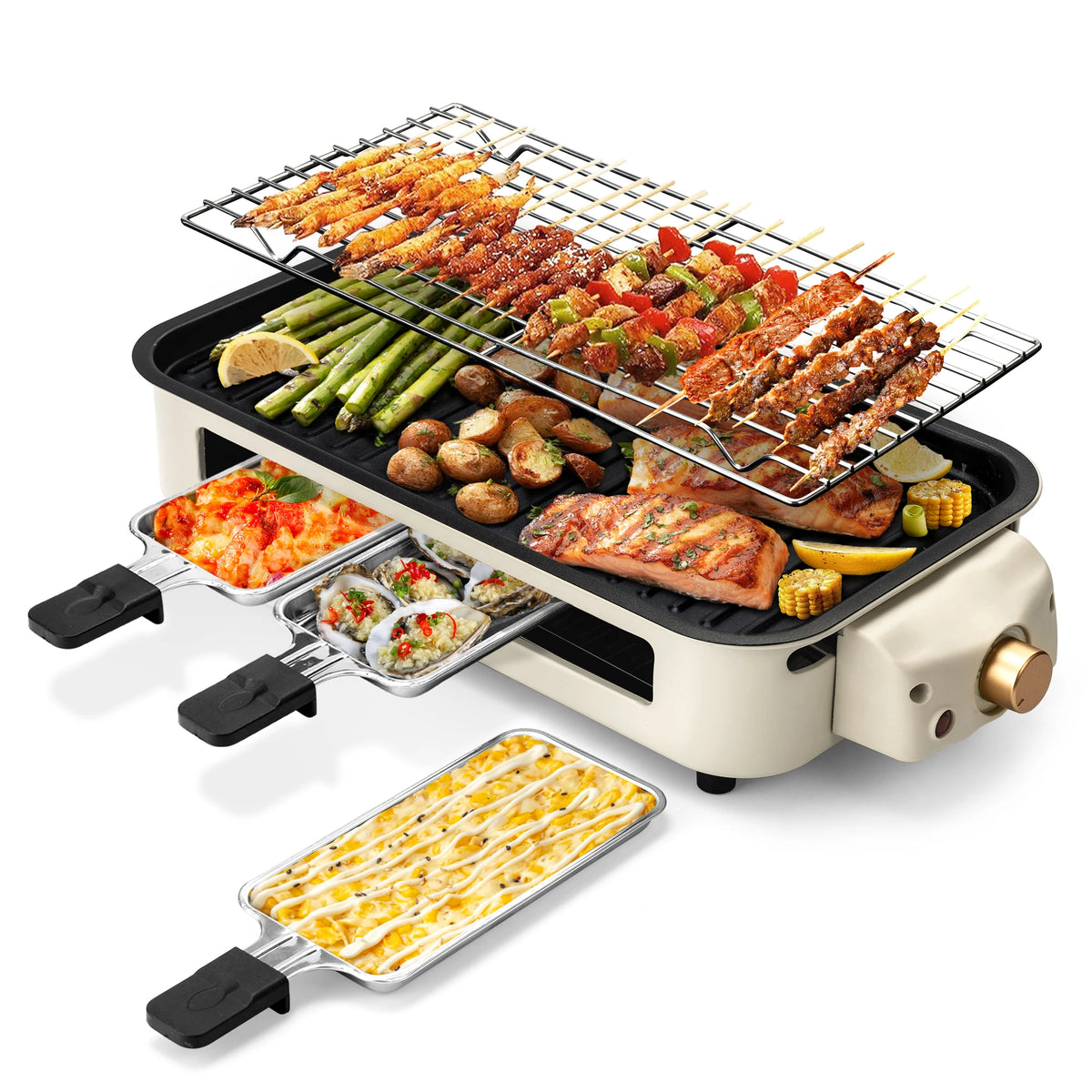 Sumetas Smokeless Electric Grill With Removable Griddle