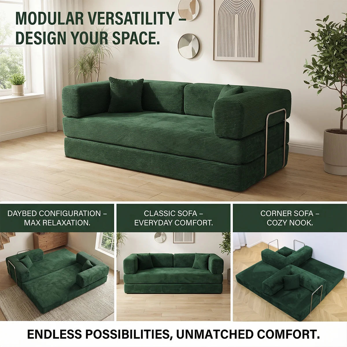 YQzyphyna Futon Sofa Bed 4 In 1 Convertible Couch