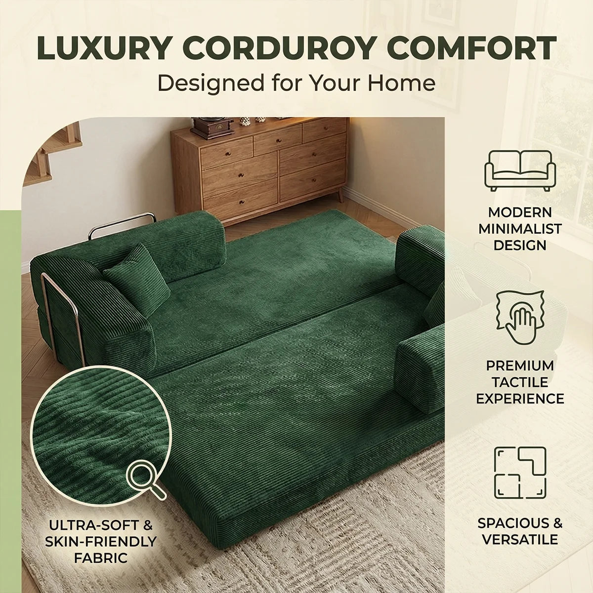 YQzyphyna Futon Sofa Bed 4 In 1 Convertible Couch